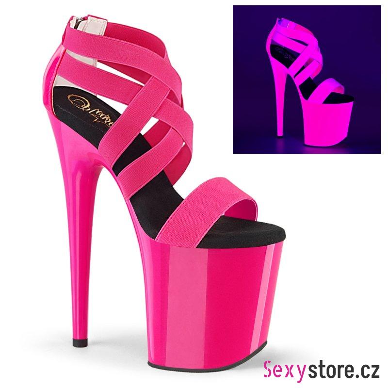 FLAMINGO-869UV FLAM869UV/NHPELSPT/M růžové svítící boty Pleaser