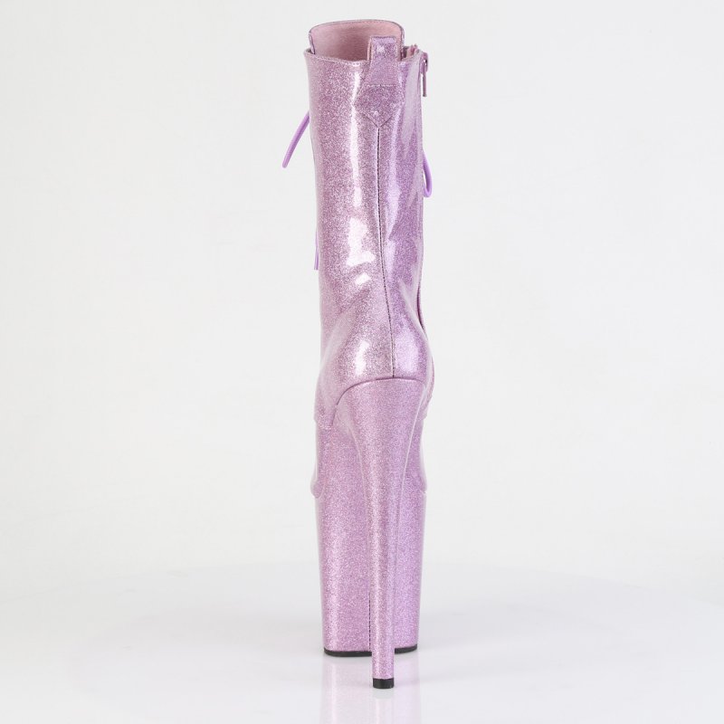 Lila kotníčkové taneční kozačky Pleaser FLAM1041GP/LLG/M | FLAMINGO-1041GP Pleaser - zezadu